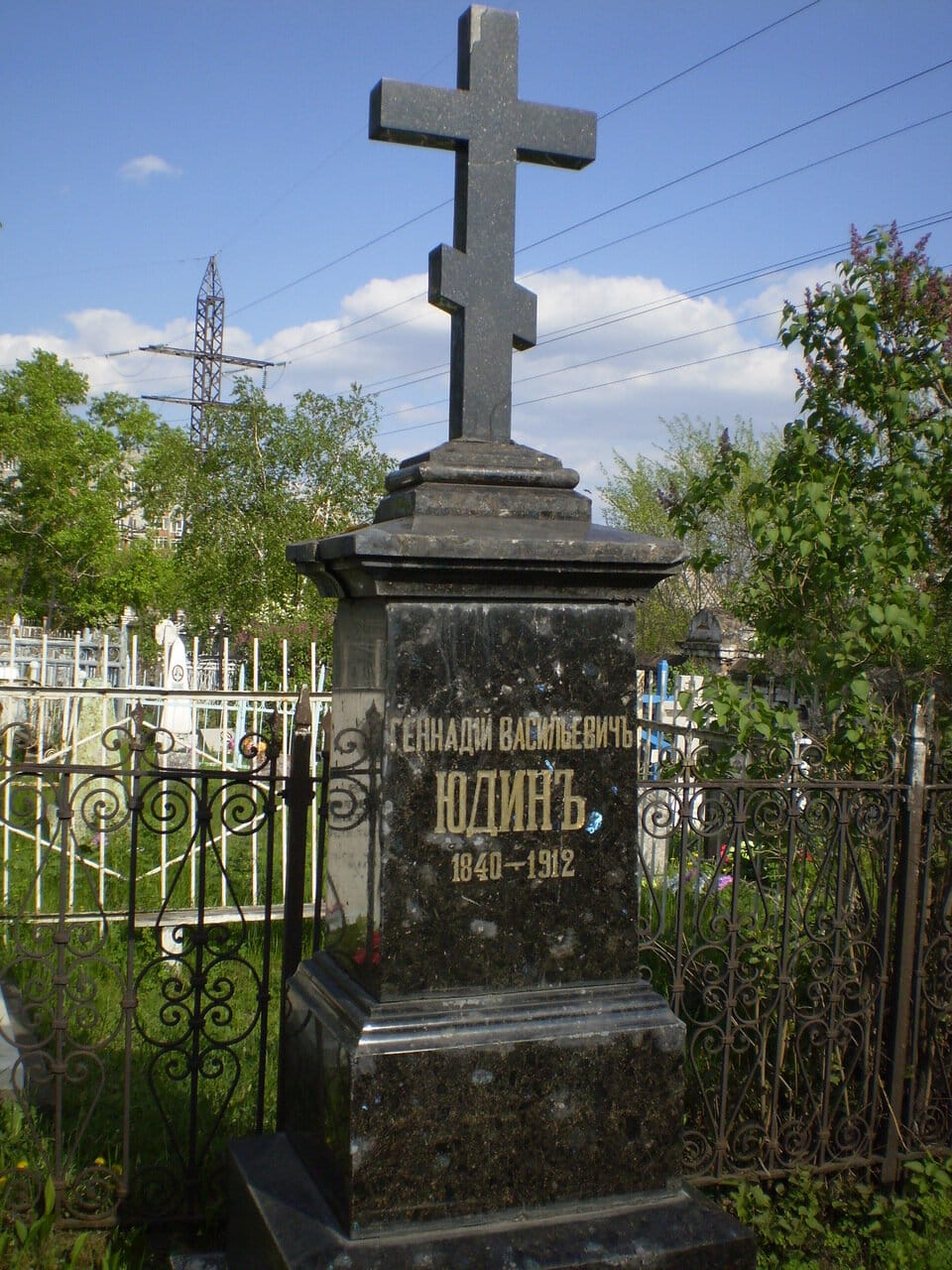 Могила Г. В. Юдина на Троицком кладбище