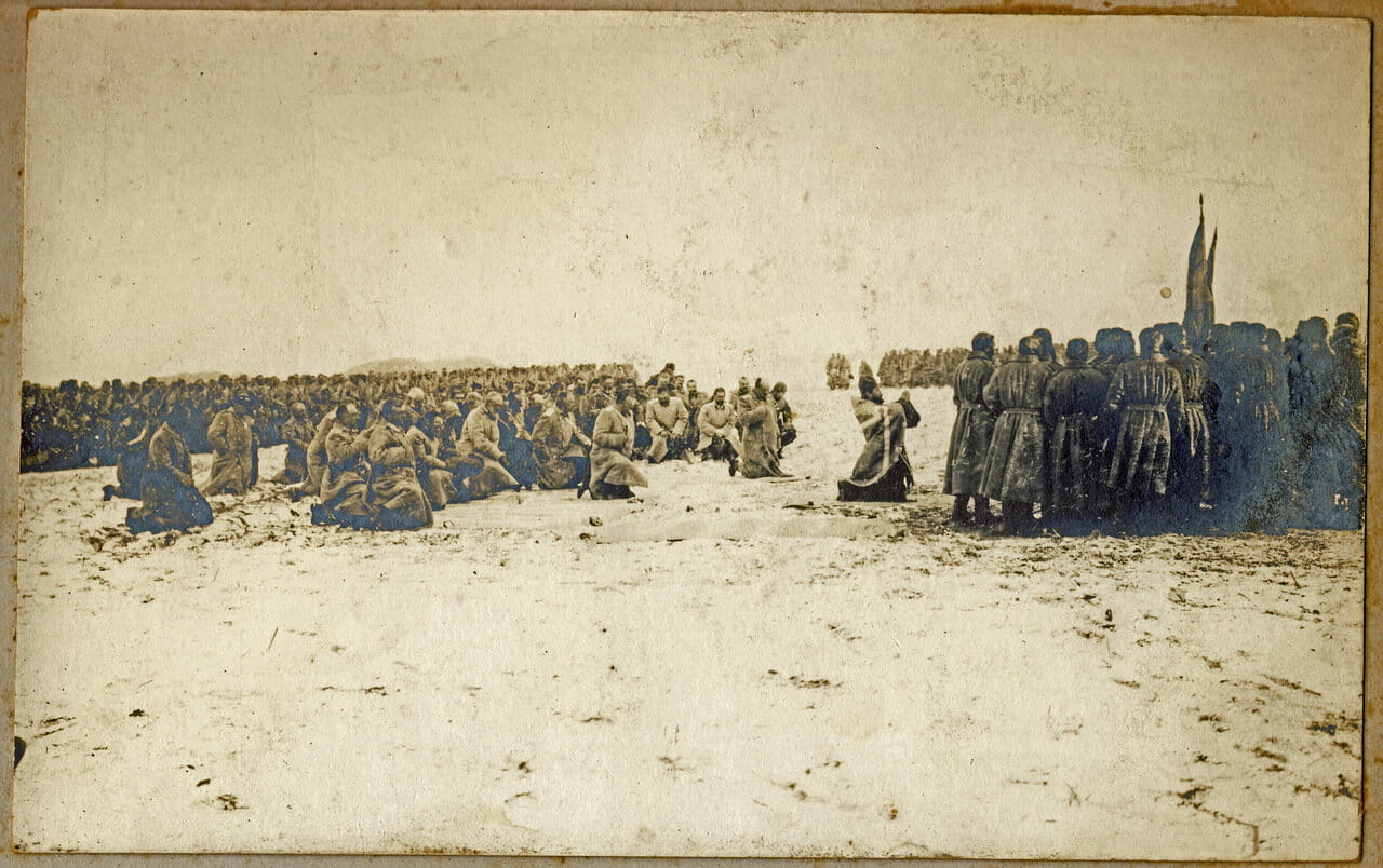 Молебен в частях русской армии в Маньчжурии. 1905 год