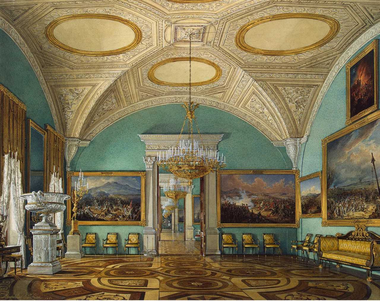Интерьеры Зимнего дворца. Пятый зал Военной галереи