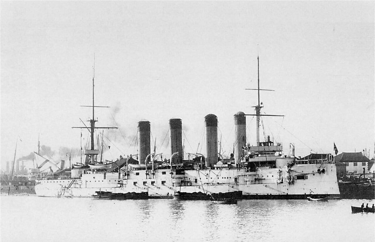 Броненосный крейсер 'Баян' после прибытия в Порт-Артур 29 ноября 1903 г.