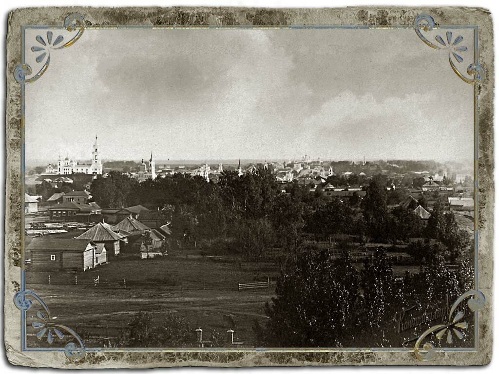 Вид города с колокольни Сергиевской церкви (Южная часть)