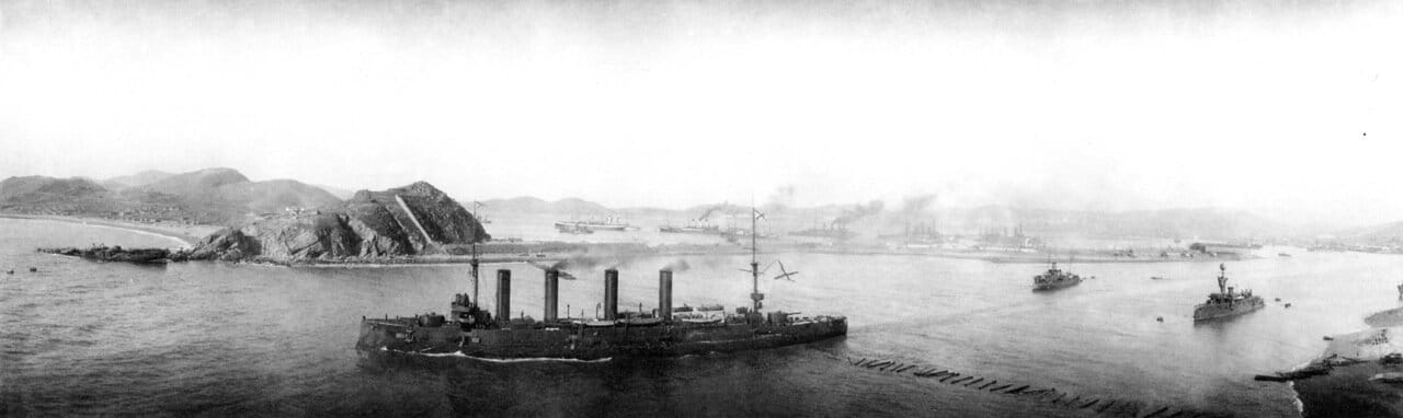 Выход броненосного крейсера Баян с внутреннего рейда Порт-Артура на помощь миноносцу Страшный, 31 марта 1904 года