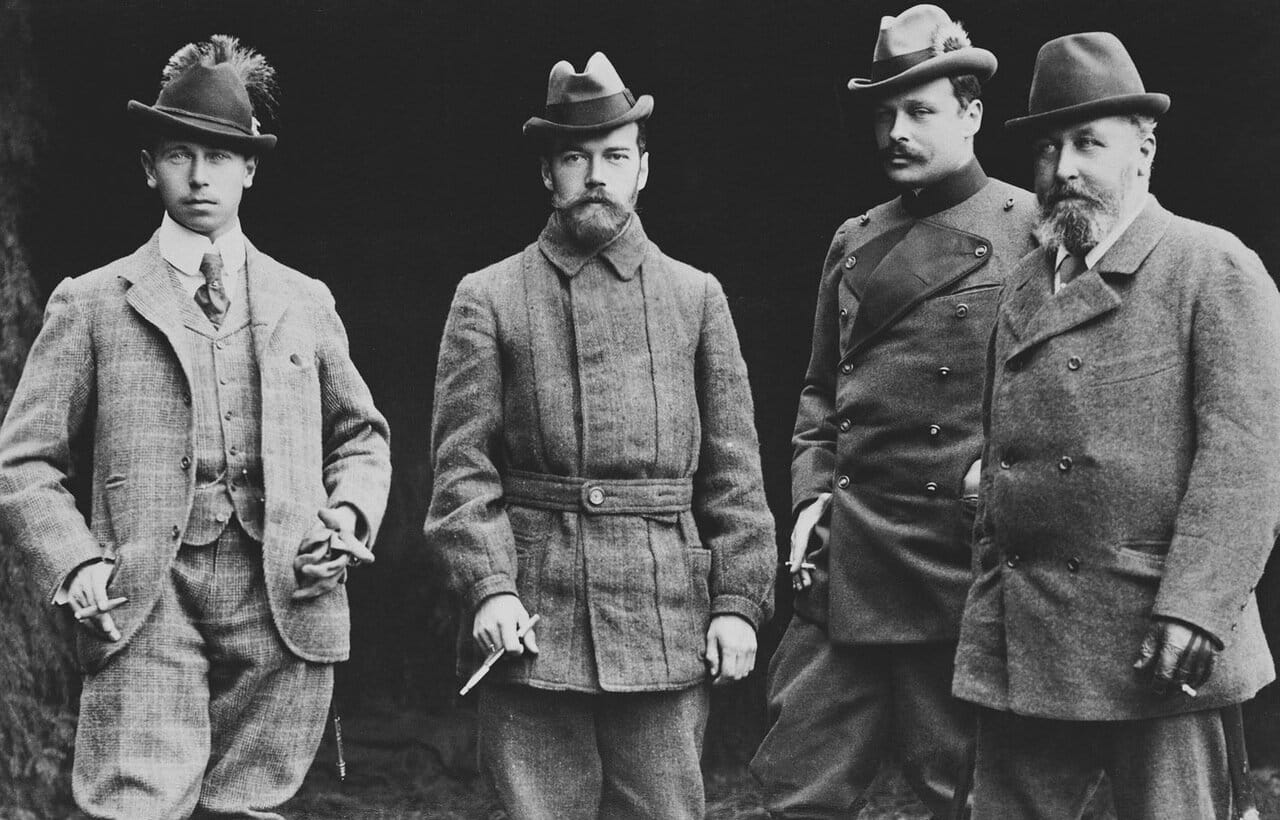 принц Альфред Саксен-Кобург-Готский, Николай II, Эрнст Людвиг Гессенский, Альфред, герцог Саксен-Кобург-Готский. Кобург, октябрь 1897 г.