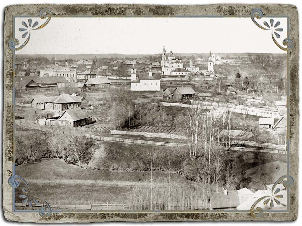 Вид с колокольни Крестознаменской церкви на СЗ часть города, 1880 год