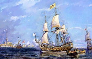 М.В. Петров-Маслаков. Приход первого фрегата Балтийского флота «Штандарт» в Санкт-Петербург в 1703 г.